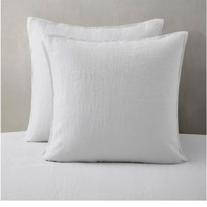 100% French Linen Pillow Sham by Atlinia. Size 26”x26”. Pure white. New!